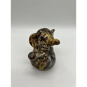 Vintage LaVie Baby Elephant Patchwork Safari Playful Elephant Figurine